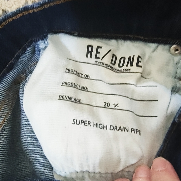 Re/Done drainpipe super high waist skinny jeans in rigid like color size 26 - Picture 15 of 15